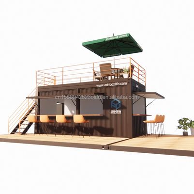 Bar de contenedores emergentes de dos pisos diseñado con estilo de diseño moderno y ventanas de aleación de aluminio
