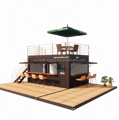Bar de contenedores emergentes de dos pisos diseñado con estilo de diseño moderno y ventanas de aleación de aluminio