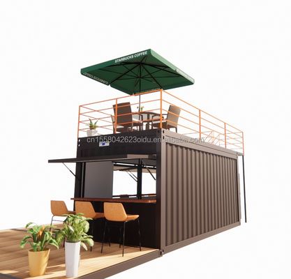 Bar de contenedores emergentes de dos pisos diseñado con estilo de diseño moderno y ventanas de aleación de aluminio