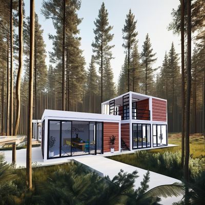 Quiosco portátil de 20 pies Modificado Prefab Modular Cafetería Contenedor de envío Bar Casa pequeña 3 dormitorios diseñados para el hotel