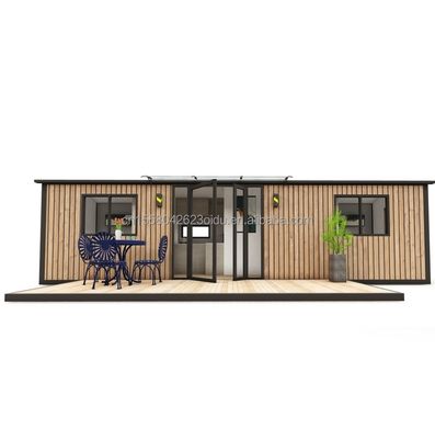Diseño moderno Casa de contenedores de madera prefabricada Oficina expandible con marco de acero y acero galvanizado 180g