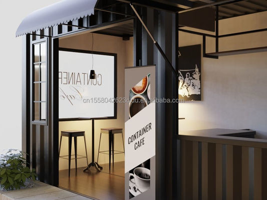 Contenedor de paneles de sándwich prefabricado Restaurante Casa modular de 20 pies 40 pies Casas para envío móvil personalizado Bar en cafeterías