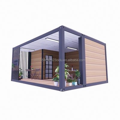 Color personalizado Casa de madera de 20 pies con lujoso jardín Estudio Contenedor de paquete plano y materiales de barra móvil utilizados