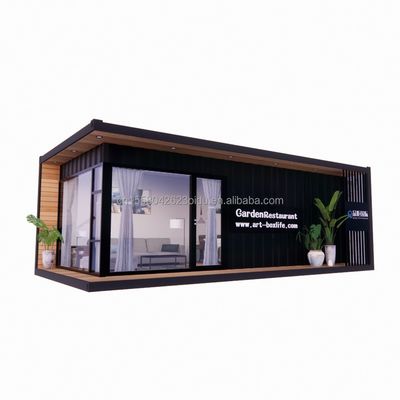 Diseño moderno Casa de contenedores de madera prefabricada Oficina expandible con marco de acero y acero galvanizado 180g