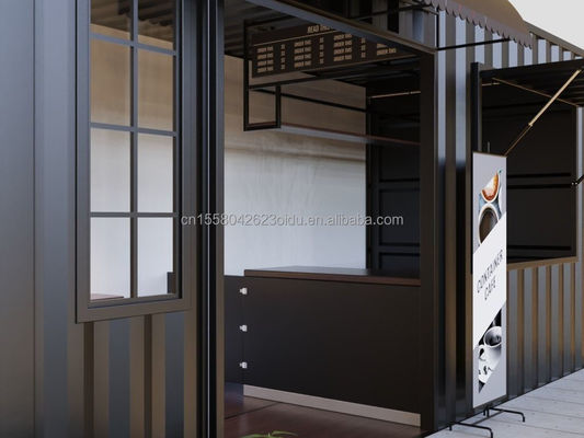 Contenedor de paneles de sándwich prefabricado Restaurante Casa modular de 20 pies 40 pies Casas para envío móvil personalizado Bar en cafeterías