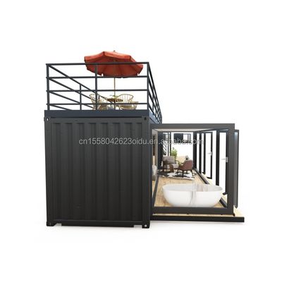 Tubos cuadrados de acero galvanizado utilizados en el diseño moderno portable 20FT 40FT Casa de contenedores para exteriores