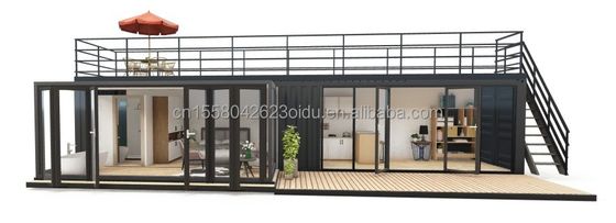 Tubos cuadrados de acero galvanizado utilizados en el diseño moderno portable 20FT 40FT Casa de contenedores para exteriores
