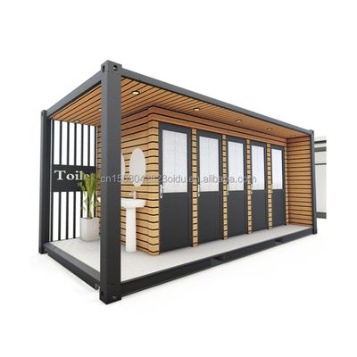 Baño exterior Contenedor de envío modificado estilo 20ft o 40ft Hecho de acero y panel de sándwich con ventanas de aleación de aluminio