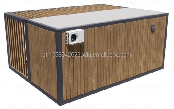 Casa de madera prefabricada de lujo de 20 pies con cocina baño y barbacoa al aire libre