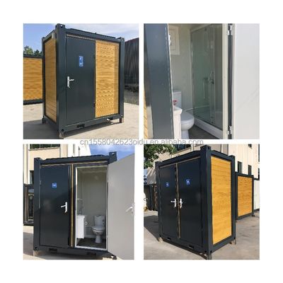 Contenedor de paquete plano para inodoros al aire libre portátiles Modificado Contenedor de envío de acero y panel de sándwich