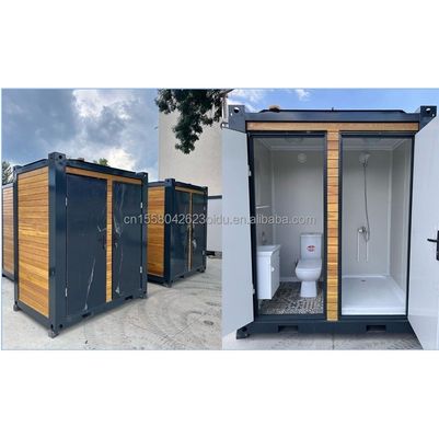 Cabina de baño móvil al aire libre con ducha de acero galvanizado y panel de sándwich