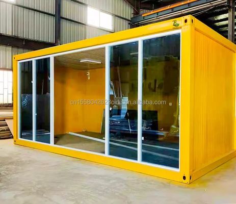 Color personalizado 20 pies Prefabricado Paquete plano Contenedor a granel Casa de marco para trabajadores migrantes en el sitio de construcción