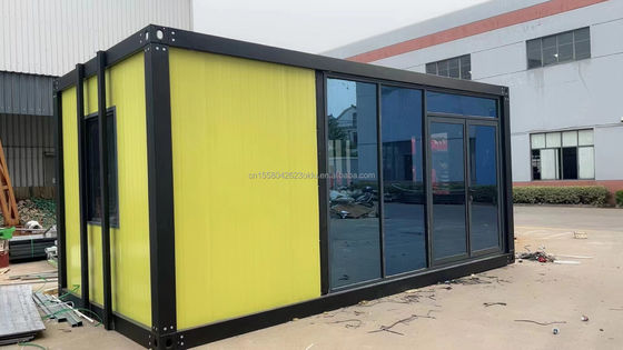 Color personalizado 20 pies Prefabricado Paquete plano Contenedor a granel Casa de marco para trabajadores migrantes en el sitio de construcción