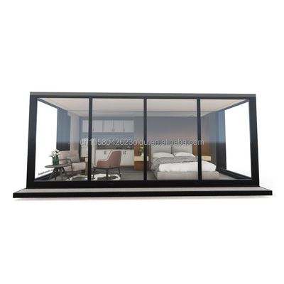 Casa de contenedores portátil de 20 pies para parejas o hoteles y ventanas de aleación de aluminio