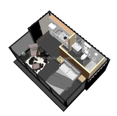 Casa de contenedores portátil de 20 pies para parejas o hoteles y ventanas de aleación de aluminio