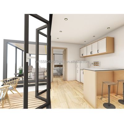 Diseño moderno personalizado Estándar de la UE Casa de contenedores prefabricada de acero plegable Contenedor de 2 dormitorios Casas Hoteles Baños