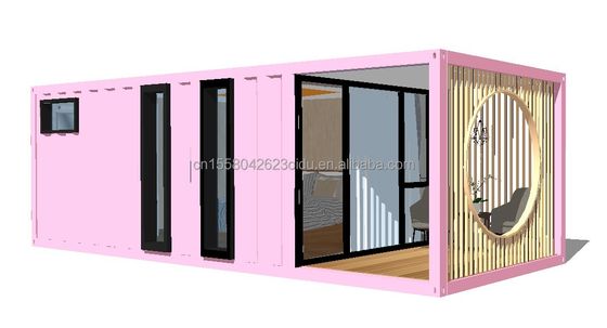 Aluminio de aleación de ventanas 3 dormitorios Contenedor Residencia con embalaje y ondas de paneles sandwich paredes