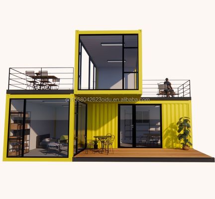 Ventanas de aleación de aluminio personalizadas 3 módulos contenedor de vida modular paquete plano prefabricado oficina o casa de jardín hecha de acero