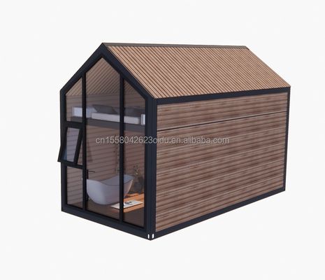 Casa móvil de madera desmontable con 50/75/100 mm de paredes de paneles de sándwich de onda y dormitorio de loft de diseño moderno incluido
