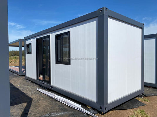 Lujo Contenedor prefabricado estilo residencial embalaje plano Casa móvil con aspecto de madera estilo de diseño moderno