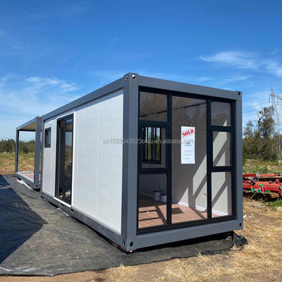 Lujo Contenedor prefabricado estilo residencial embalaje plano Casa móvil con aspecto de madera estilo de diseño moderno