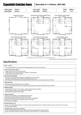 Casa de contenedores prefabricada de diseño moderno de 40 pies plegable expandible con buenos precios y ventanas de aleación de aluminio
