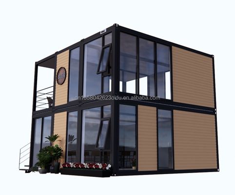 Apariencia moderna de madera embalaje plano casa móvil marco de acero acero galvanizado curva de acero 180g para 10 pies 20 pies contenedor