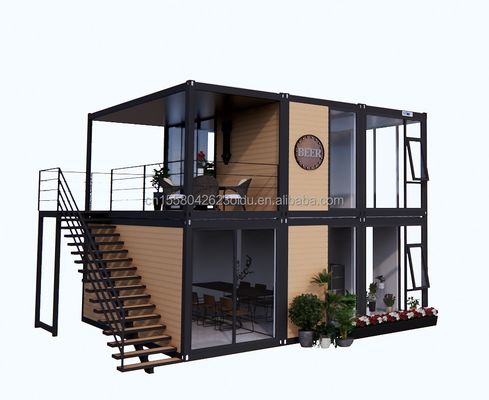 Apariencia moderna de madera embalaje plano casa móvil marco de acero acero galvanizado curva de acero 180g para 10 pies 20 pies contenedor