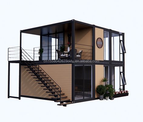 Apariencia moderna de madera embalaje plano casa móvil marco de acero acero galvanizado curva de acero 180g para 10 pies 20 pies contenedor