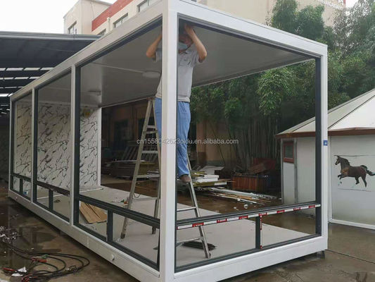 Embalaje familiar portátil de 20 pies o 40 pies de lujo Contenedor prefabricado con ventanas de aleación de aluminio