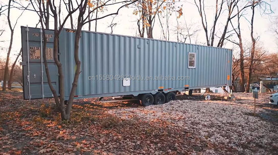 Transformación de contenedores de envío de 40 pies para una conveniente casa familiar dormitorio sala de estar cocina y baño incluidos