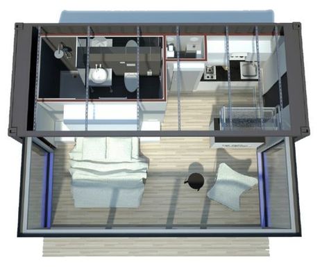 Color personalizado 20 pies Bar de contenedores de envío Casa prefabricada Tipo cajón de expansión de contenedores de casa de estar