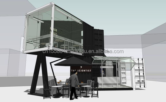 Color personalizado y aleación de aluminio Ventanas 20 pies de lujo Container Room para ventas Booth Cafetería Guarda Box Office Bar