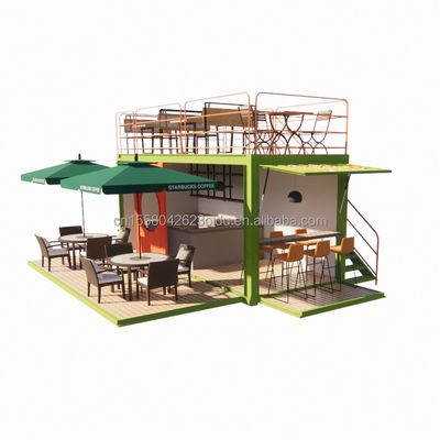 Tubos cuadrados de acero galvanizado 20 pies Luxury Container Room para cafetería Sala de guardia Bar de oficina y bar de la familia Productor
