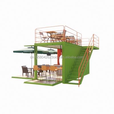 Tubos cuadrados de acero galvanizado 20 pies Luxury Container Room para cafetería Sala de guardia Bar de oficina y bar de la familia Productor