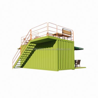 Tubos cuadrados de acero galvanizado 20 pies Luxury Container Room para cafetería Sala de guardia Bar de oficina y bar de la familia Productor