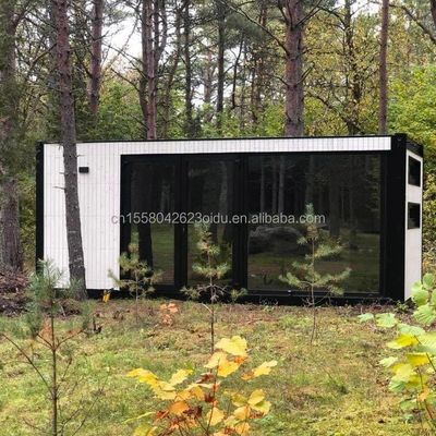 OEM 20 pies multifuncional de lujo de paquete plano casa de contenedores hogar con 50/75/100mm onda panel de sándwich pared