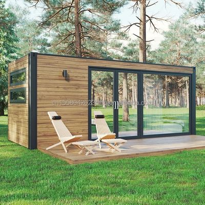 OEM 20 pies multifuncional de lujo de paquete plano casa de contenedores hogar con 50/75/100mm onda panel de sándwich pared