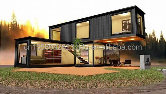 Casa de contenedores de lujo con pared 50/75/100mm Panel Sandwich de onda con descuento