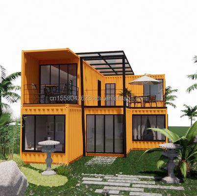 Casa de contenedores prefabricada de 20 pies para hotel por fabricantes Villa de diseño moderno Residencia familiar Villa