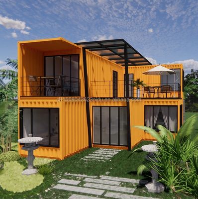 Casa de contenedores prefabricada de 20 pies para hotel por fabricantes Villa de diseño moderno Residencia familiar Villa
